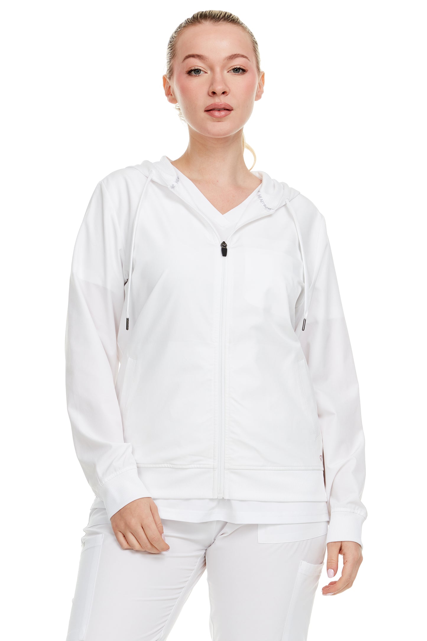 Heal+Wear Modern Women Warm Up Scrub Jacket Zip Front - DDJ012