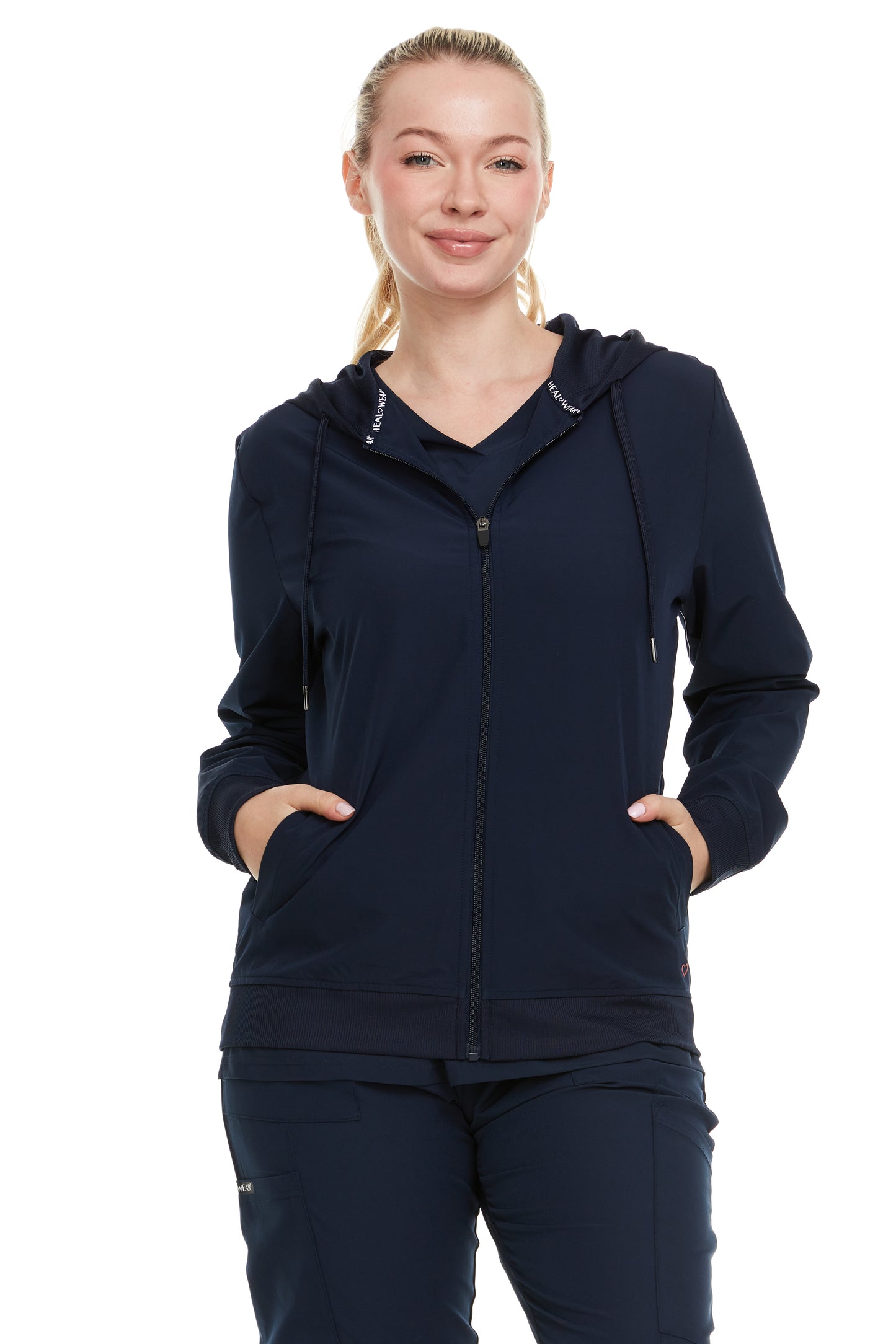 Heal+Wear Modern Women Warm Up Scrub Jacket Zip Front - DDJ012