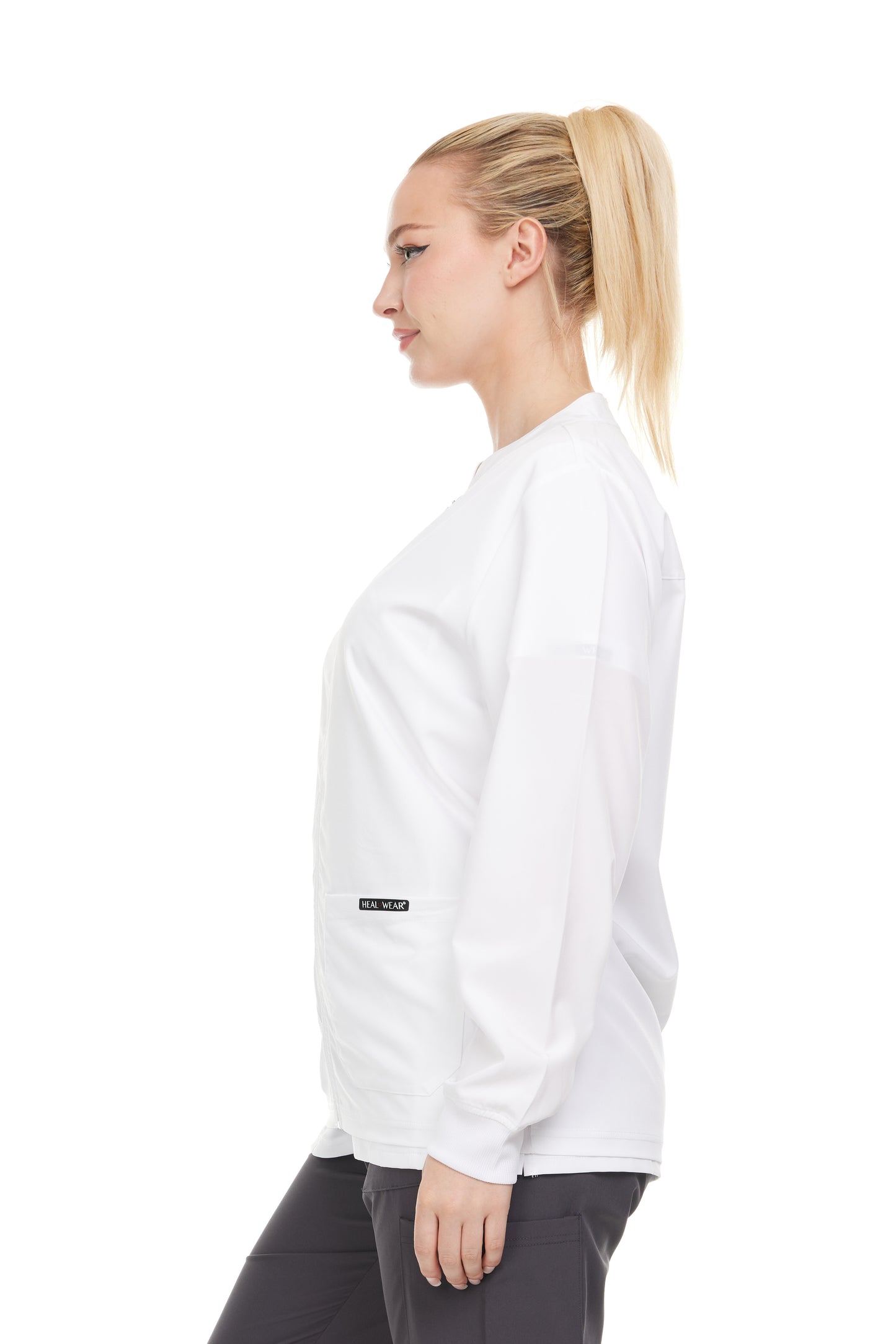 Heal+Wear Modern Women Warm Up Scrub Jacket Zip Front - DDJ009