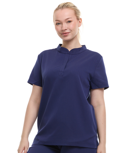 Ellen Tracy Mandarin Collar Scrub Top ET2001