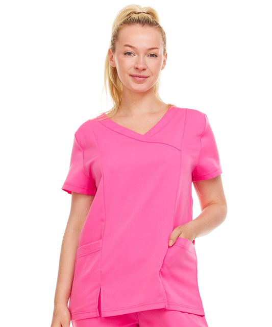 Mock-Wrap Women's Scrub Top - ET2003