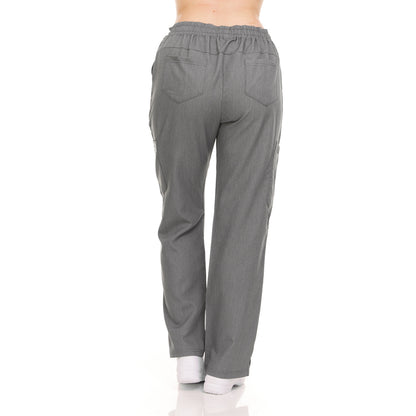 Elastic Back Drawstring Waistband Scrub Pants