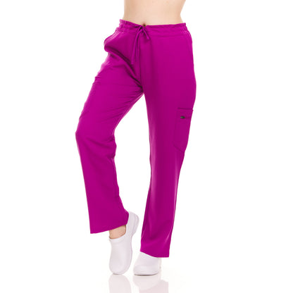 Elastic Back Drawstring Waistband Scrub Pants