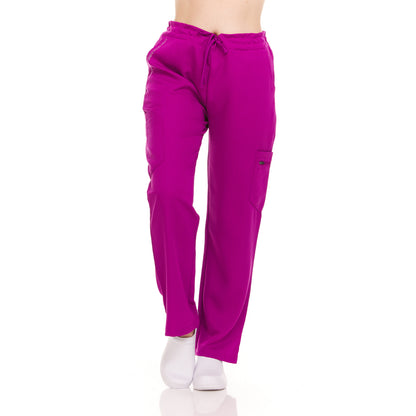 Elastic Back Drawstring Waistband Scrub Pants