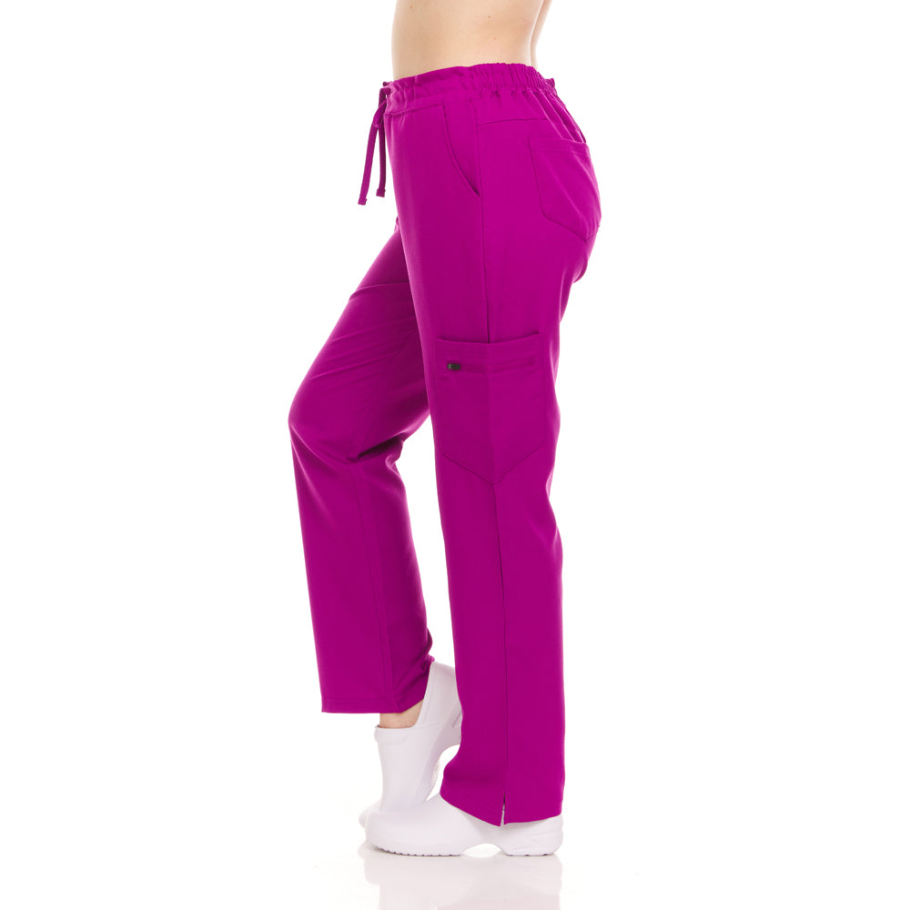 Elastic Back Drawstring Waistband Scrub Pants