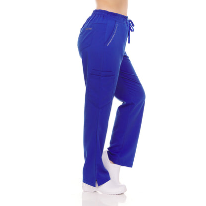 Elastic Back Drawstring Waistband Scrub Pants