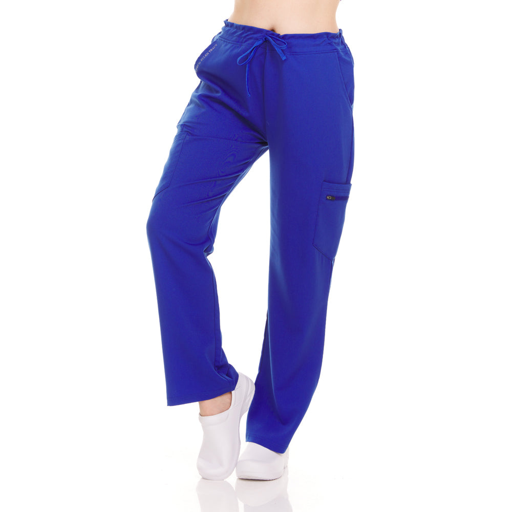 Elastic Back Drawstring Waistband Scrub Pants