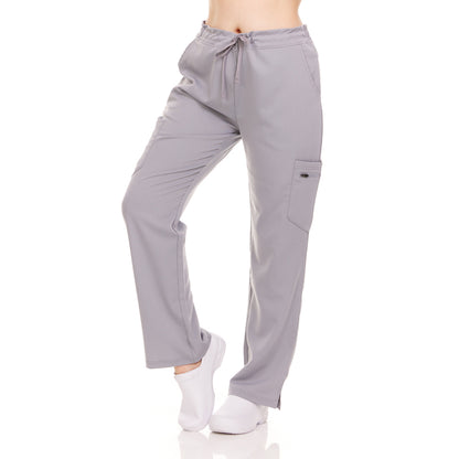 Elastic Back Drawstring Waistband Scrub Pants