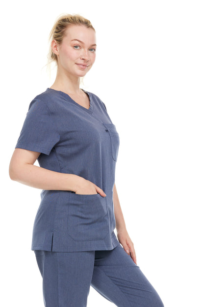 Ellen Tracy Curve V-Neck Scrub Top ET2016