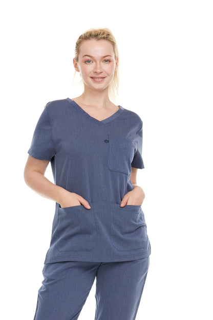 Ellen Tracy Curve V-Neck Scrub Top ET2016