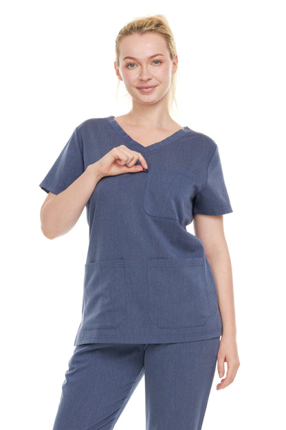 Ellen Tracy Curve V-Neck Scrub Top ET2016