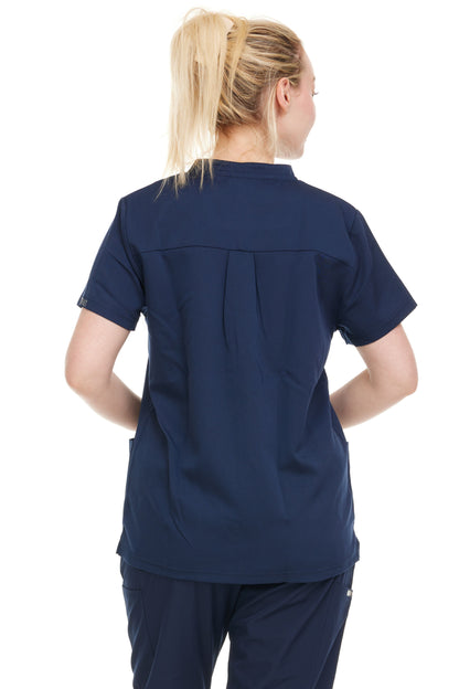 Ellen Tracy Mandarin Collar Scrub Top ET2001