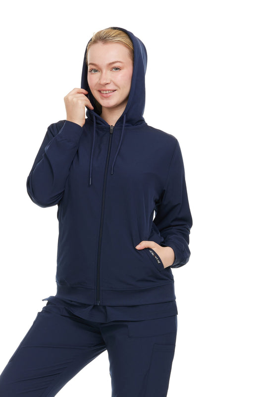 Heal+Wear Modern Women Warm Up Scrub Jacket Zip Front - DDJ012