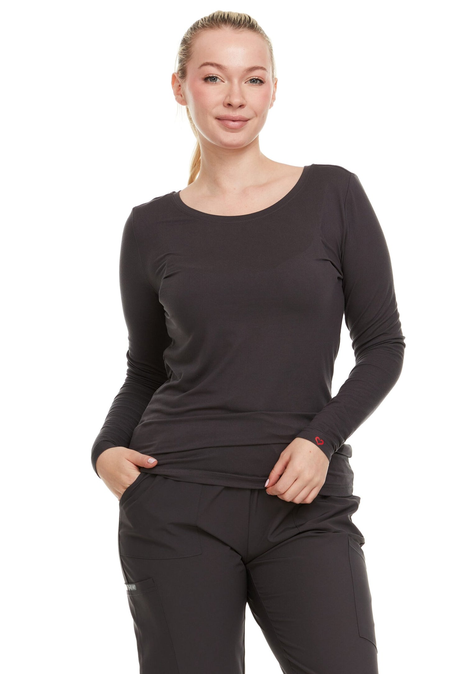 Heal+Wear Scrubs for Women - Long Sleeve Comfort Under Scrub Tee - DDKT026